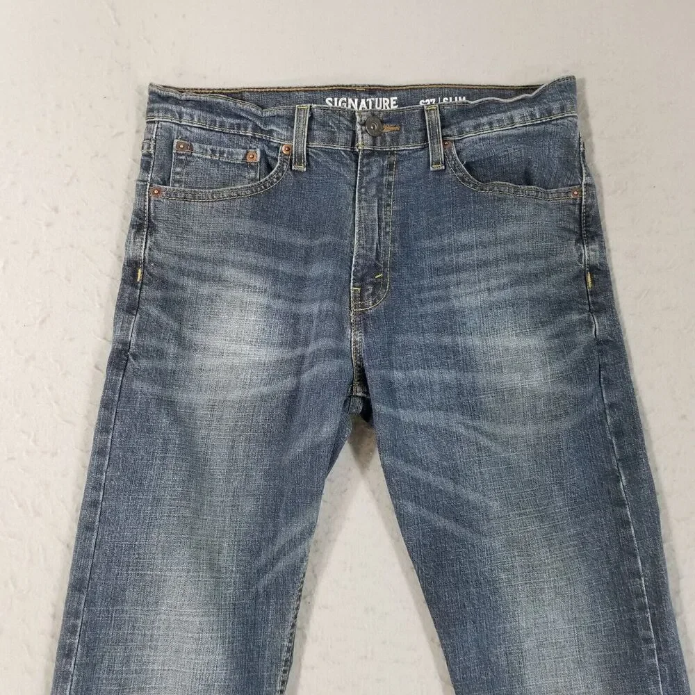 Levi's S37 Signature jeans men's 32x31 slim straight blue stretch denim pants